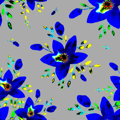Naklejka na ściany i meble seamless pattern abstracts floral composition