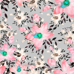 seamless pattern abstracts floral composition