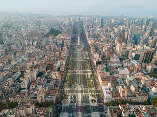 Deurstickers aerial landscape of "9 de Julio" avenue in the city of Buenos Aires  © Guido