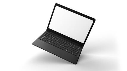 Mockup of a notebook floating on a white background. Ideal for presenting a web design or program