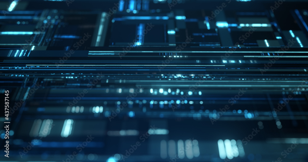 Poster dark blue abstract tech geometric background. abstract big data visualization, transfer, binary code