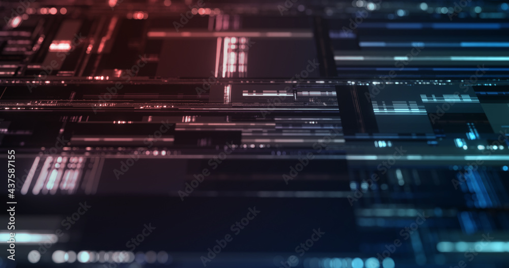 Poster abstract light string patterns and data flow, technology background