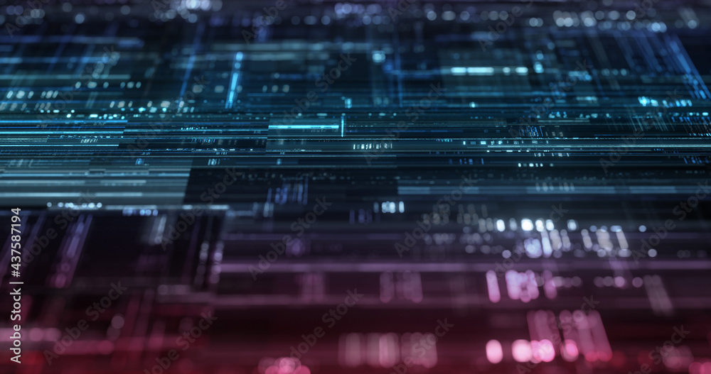 Poster futuristic blockchain, crypto, neural network, futuristic processor. data processing and crypto curr