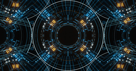 Head-up Display Computer Data. High Tech. 3D rendering