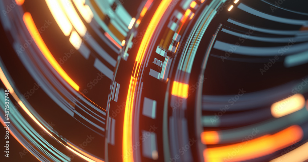 Poster abstract tech background made of rectangular shapes and lines. geometric forms. 3d rendering