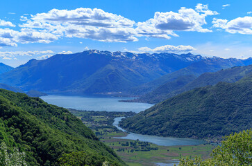 Naklejka premium view of lake Como from a high mountain