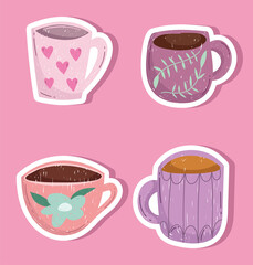 set of coffee cups
