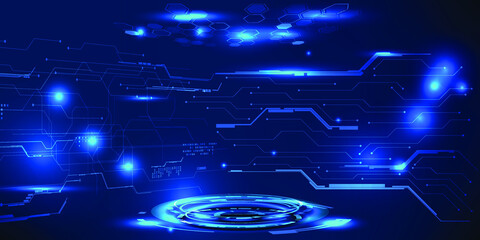 Hi tech digital stage layout with pedestal or podium.Futuristic concept.Vector illustrations.