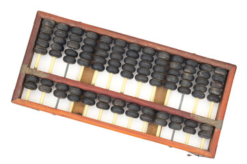 old abacus on white background