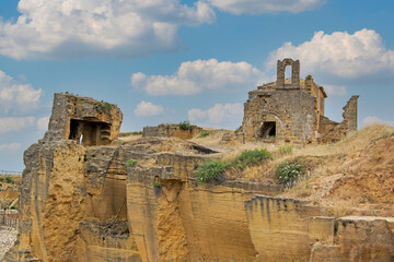 Fototapeta na wymiar Hermitage of the abandoned and ruined Via Sacra, Osuna, Seville, Andalusia, Spain