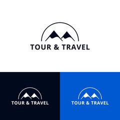 mountain adventure tour and travel logo design 