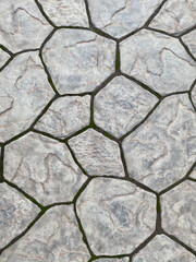 Chipped stone paving slabs