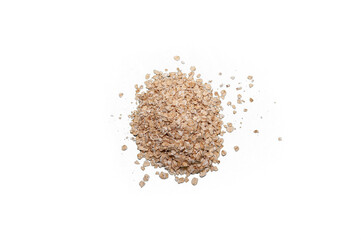 Isolated Pile of Instant Oats on a White Background