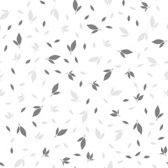 Obraz na płótnie Canvas Pattern with leaves on a white background. Vector image.