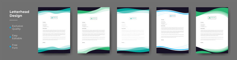 Modern Creative & Clean business style letterhead bundle of your corporate project design.set to print with vector & illustration. corporate letterhead bundle.