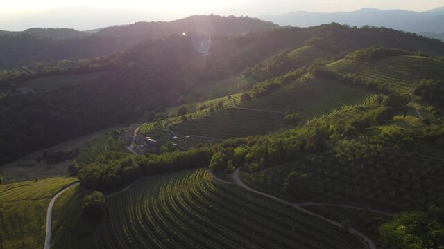 view from the top of the mountain, Montevecchia regional park, Lombardy, Italy
