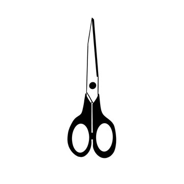 Simple object scissors white background black lines