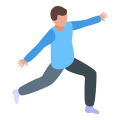 Fototapeta na wymiar Man yoga pose icon. Isometric of Man yoga pose vector icon for web design isolated on white background