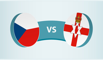 Czech Republic versus Northern Ireland, team sports competition concept.