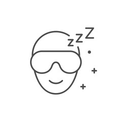 Sleeping person line outline icon