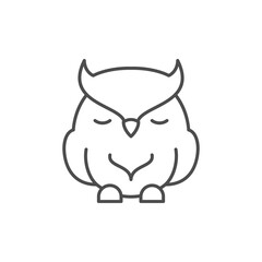 Sleeping owl line outline icon