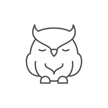Sleeping owl line outline icon