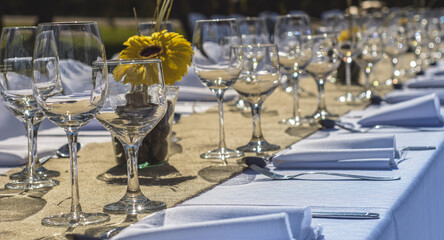 glasses on table