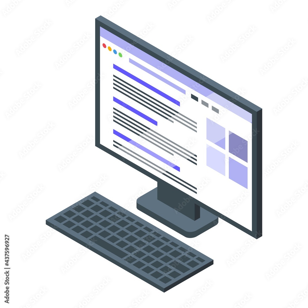 Poster ranking computer power icon. isometric of ranking computer power vector icon for web design isolated