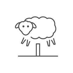 Sheep counting line outline icon