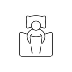 Person in bed line outline icon