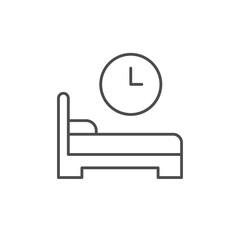Sleeping time line outline icon