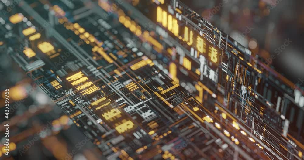Poster crypto data mining on blockchain technology. data stream futuristic virtual computer network blockch