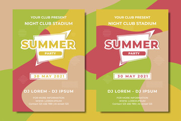 Beautiful Summer Party abstract poster with colorful background and typography. perfect for poster, invitation, banner and more. Vector illustration.