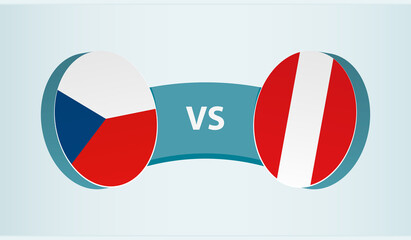 Czech Republic versus Peru, team sports competition concept.