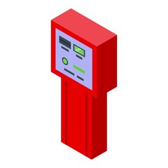 Paid parking automatic kiosk icon. Isometric of Paid parking automatic kiosk vector icon for web design isolated on white background