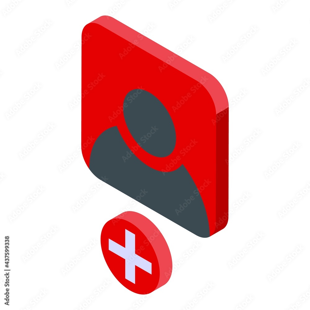 Poster delete user person icon. isometric of delete user person vector icon for web design isolated on whit