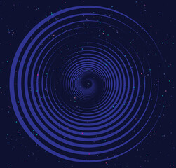 Dark background starry sky in doodle style