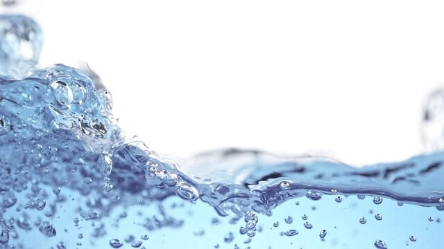 Super Slow Motion Shot of Splashing and Bubbling Water at 1000 fps.