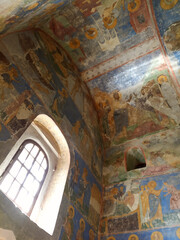 Fototapeta na wymiar The frescoes in Pskov city