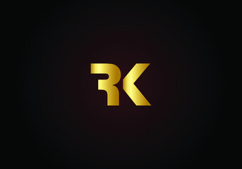 Minimal Letter RK Logo Design, Outstanding Professional Elegant Trendy Awesome Artistic Black and Gold initial Based Alphabet Iconic R K Logo Design.