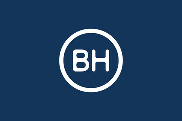 Letter BH, B H initials monogram letter text alphabet logo design vector template element.