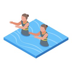Synchronized swimming couple icon. Isometric of Synchronized swimming couple vector icon for web design isolated on white background