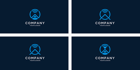 Letter a wifi logo and brand guideline template