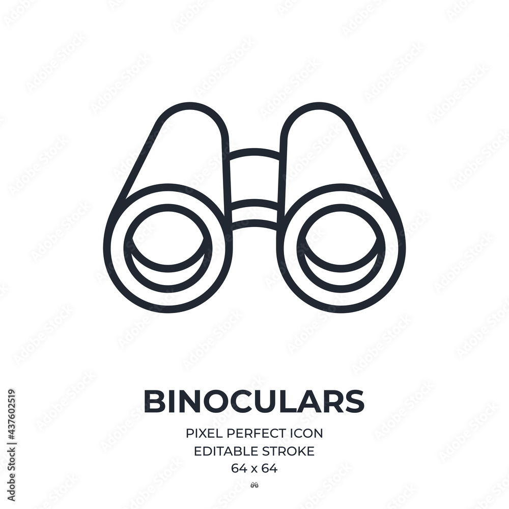 Canvas Prints binoculars editable stroke outline icon isolated on white background flat vector illustration. pixel