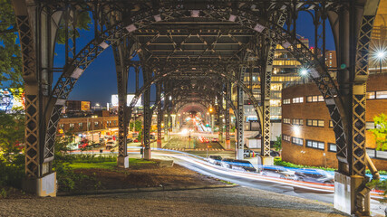 Facing north from below the Riverside Drive Viaduct in Manhattanville, NYC.