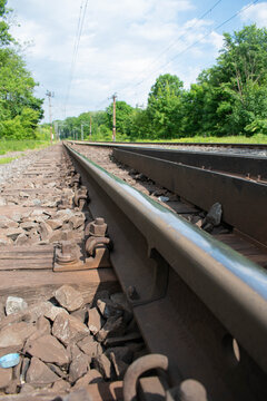 Close up of railway track