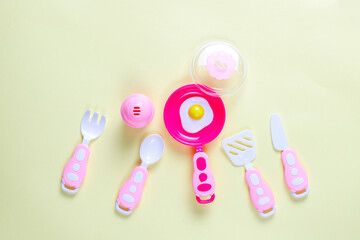 Set of toy kitchen utensils.