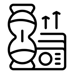 Bank reserves grow icon. Outline Bank reserves grow vector icon for web design isolated on white background