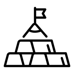 Gold bank reserves target icon. Outline Gold bank reserves target vector icon for web design isolated on white background