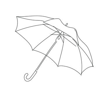 Vector image of a linearly drawn umbrella
